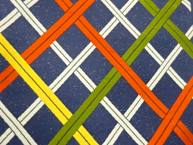  幾何学模様織出し名古屋帯